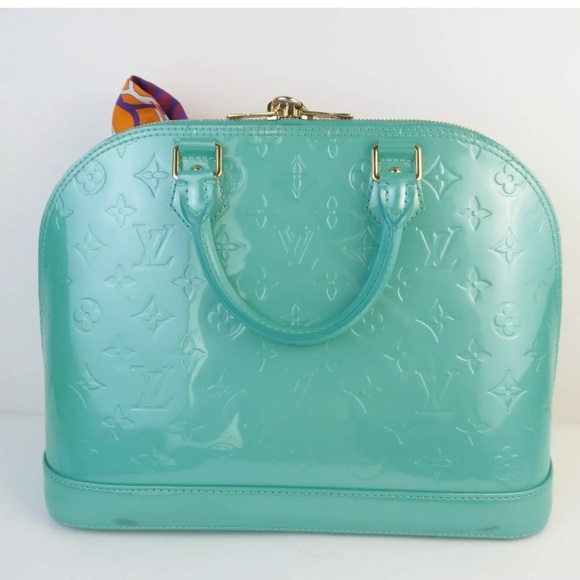 SOLD!!!😍Louis Vuitton Bleu Lagon Vernis LV Alma - Picture 3 of 9